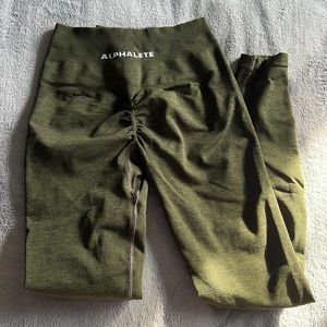 ALPHALETE AMPLIFY SIZE XS EVERGREEN LEGGINGS